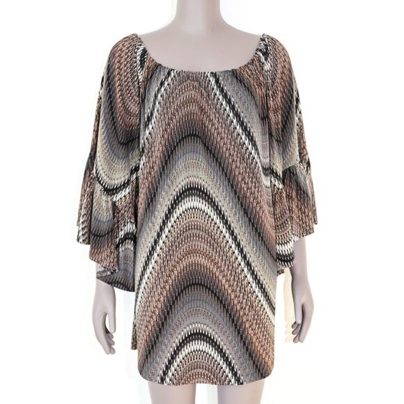 Vintage Boho Festival Summer Mini Dress Y2K Ruffle Sleeve Short Mini Dress Small - Picture 1 of 3